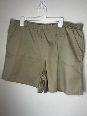 Vintage White Stag Khaki Shorts Size 20 Elastic Waist Casual Plus Size